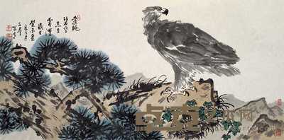 焦可群 远眺 镜心 68×138cm